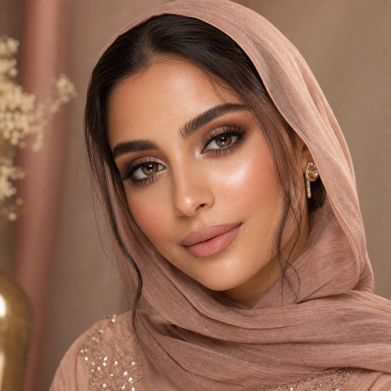 Soft glam makeup look